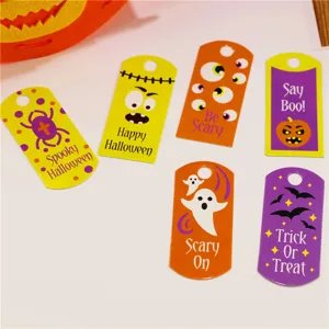 Halloween hanging tags paper cards decorative ghost pumpkin party spooky decor 50pcs