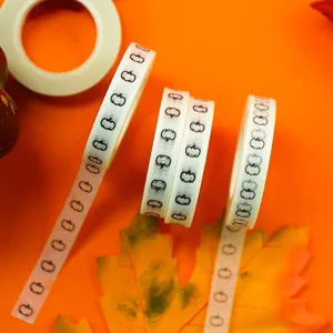 Halloween black pumpkin pattern washi tape for journaling, planner, and craft decoration.