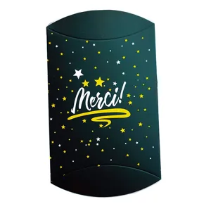 Christmas star pillow gift box for candy nougat cookies packaging dark green decorative storage