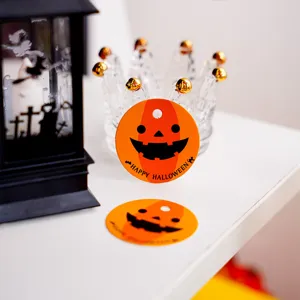 Halloween circular decorative hang tags pumpkin cards baking packaging message cards detail view