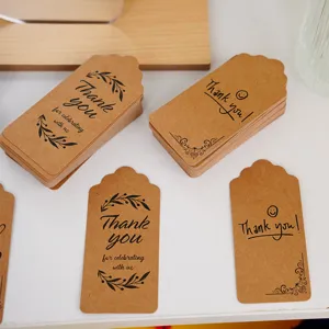 Vintage craft paper thank you tags, perfect for bakery packaging, gifts and wedding decor.