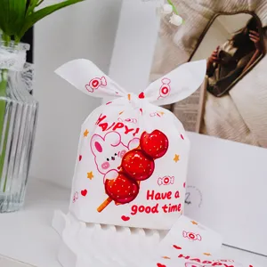 Cute rabbit ear candy bag for cookies, nougat and bakery packaging, sweet style.
