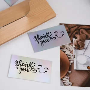 Laser rainbow thank you greeting cards for gift boxes and party decorations 50pcs