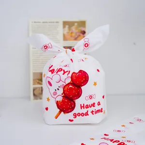 Cute rabbit ears candy bag cookie packaging bag with adorable cartoon design for baking