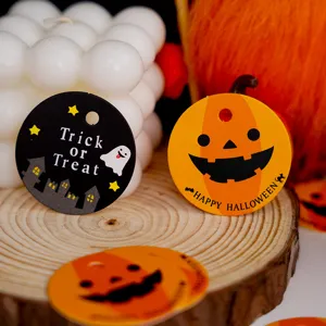 Halloween round decorative paper tags gift labels for baking packaging party supplies