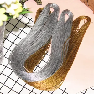 Metallic Cord Polyester Ribbon For Gift Wrapping DIY Craft Tag Tie Rope Glitter String For Holiday Party Decoration Gold Silver