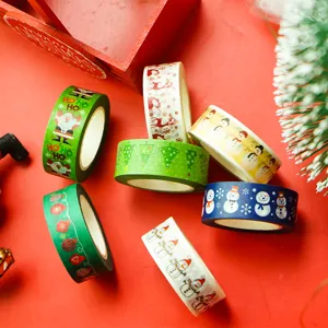 Χριστουγεννιάτικο σετ washi tape για ημερολόγιο, χαριτωμένη διακοσμητική ταινία για DIY και δώρα.