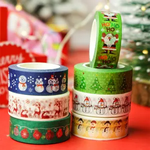 Χριστουγεννιάτικη αυτοκόλλητη ταινία washi tape σετ χαριτωμένη ταινία για ημερολόγιο DIY.