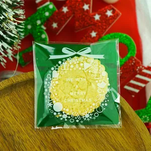Christmas Cookie Bags Self Adhesive Cellophane Gift Packaging for Bakery Party Favors 100pcs