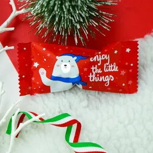 Christmas nougat candy packaging bag cute bear design holiday gift wrapper festive treat pouch
