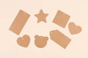 Kraft paper tags blank DIY craft gift hanging labels assorted shapes bookmark accessories