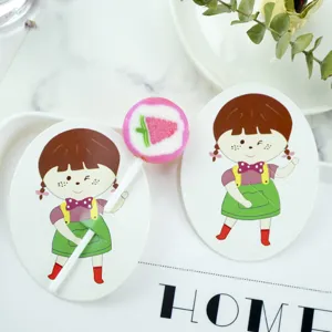 Cartoon girl lollipop decorative paper cards for DIY gift wrapping and candy display