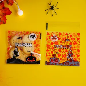Halloween σακούλες δώρου διαφανής πλαστική συσκευασία με κολοκύθα φάντασμα 100 τμχ