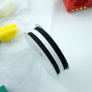 Black and white striped ribbon 1cm width DIY gift wrapping and cake box decoration decorative craft ribbon.