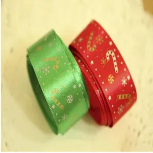Weihnachtsband Set rot und grün 1.5cm breit Satinband Geschenkverpackung Deko Basteln