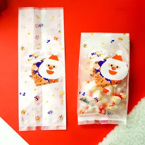 Christmas candy packaging bags clear plastic bags for nougat cookies and party snacks