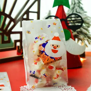 Christmas frosted candy packaging bag self-sealing nougat biscuit snow crisp flat pouch