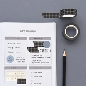 Διακοσμητική ταινία Washi καρό σειρά DIY αυτοκόλλητα για ημερολόγιο και χειροτεχνίες.