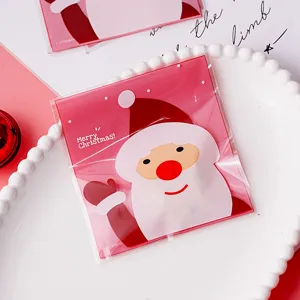 Weihnachtsmann Muster Backen OPP Selbstverschlussbeutel Detail, ideal für Keksverpackung.