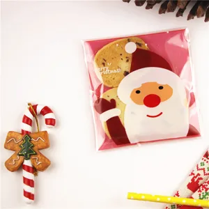 Weihnachts-Männchen selbstklebende OPP-Kekstüten, süße Feiertags-Backverpackung für Partygeschenke.