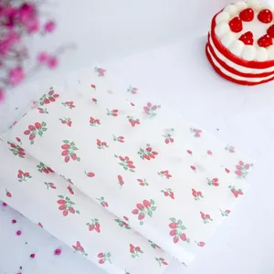 Lichtdurchlässiges Erdbeer-Muster Backpapier für Sandwiches, Lebensmittel und Bäckerei-Verpackung.