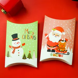 Christmas pillow gift boxes candy paper packaging boxes set of 2 festive holiday decor