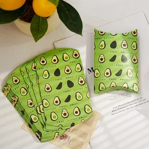 Korean INS style cute avocado printed paper pillow boxes for cookies, candy and gift packaging.
