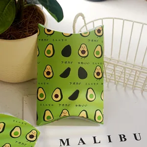 Korean style green avocado paper pillow box cookie packaging candy storage box detail view