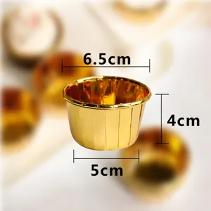 Moldes de papel de aluminio dorado para cupcakes magdalenas antiadherentes 50 pzas