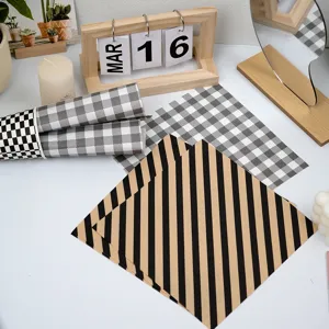 Modern Coated Paper Baking Paper Checkerboard Twill Printed Food Wrapper Greaseproof Sheets For Cake Sandwich Bakery Home Everyday
