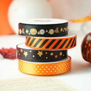 Halloween lint set decoratieve stoffen rollen voor herfstfeest cadeleverpakking
