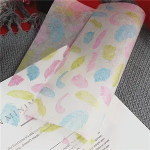 Colorful feather wax paper greaseproof baking packaging sheet sandwich food pad paper 50pcs