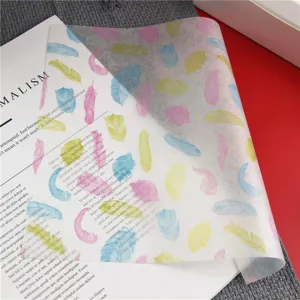 Translucent feather wax paper for baking food wrapping sandwich tray pad 50 sheets packaging