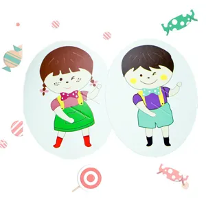 Cute cartoon boy and girl lollipop paper cards for kids DIY gift decoration, sweet design.