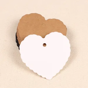 Blank heart-shaped scalloped hang tags for DIY jewelry crafts, gift cards, and bookmarks.