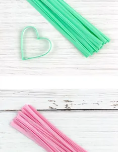 Colorful PE twist ties set for bread candy bag sealing, packaging binding wire decoration detail.