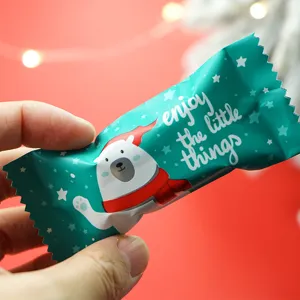 Christmas Nougat Candy Packaging Bag Cute Polar Bear Sealed Plastic Bag for Baking Gifts