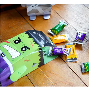 Halloween Frankenstein candy gift paper box creative standing packaging for party decor.