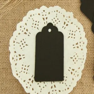 Black paper gift tags blank scalloped hang tags for baking clothing and party favors