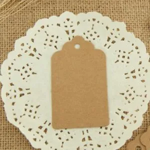 Blank craft paper tags with flower head shape, 7x4cm brown hang tags for gifts and baking.