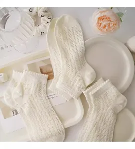 Women white lace mesh short socks summer sweet breathable cute ankle socks daily outfit
