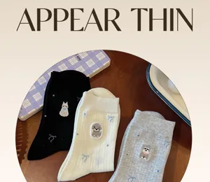 Cute bow embroidered mid tube socks Korean style sweet retro versatile cotton daily wear socks