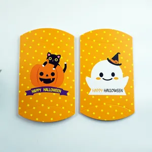 Halloween pillow paper boxes candy gift packaging cute ghost and black cat design set 2pcs