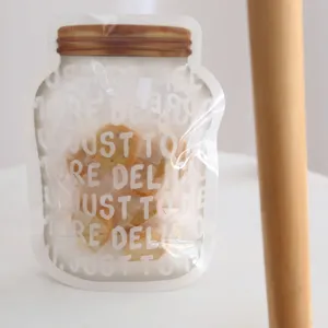 Geformter transparenter Glasbeutel Standbeutel mit Keksen für Keks Süßigkeiten Verpackung.