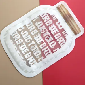 Transparenter glasfoermiger Standbeutel fuer Kekse Suedigkeiten und Trockenfrucht Beutel.