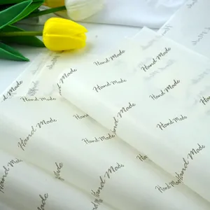 Translucent baking greaseproof paper wrap with Hand Made print for bread and candy packaging