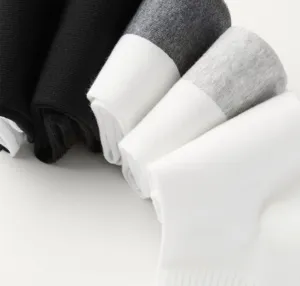 Men mid-calf socks athletic breathable casual cotton solid color daily wear basic socks