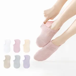 Women's Cotton Mesh Breathable No Show Boat Socks Solid Color Comfortable Lightweight Invisible Shallow Mouth Socks