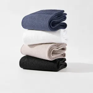 Men's premium combed cotton mid-tube socks, breathable winter warm casual crew socks.