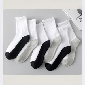 Unisex Mid Calf Sports Socks Breathable Sweat Absorbing Solid Color Colorblocking Casual Daily Wear Socks